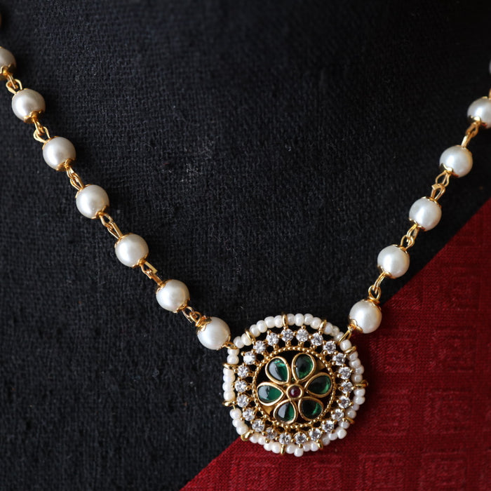 Padmini pearl choker necklace with earrings 165541