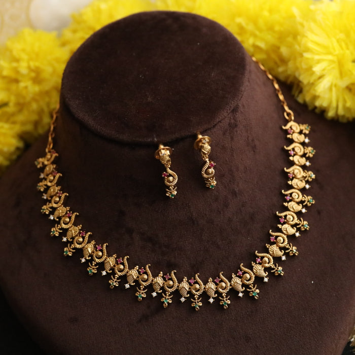 Antique short necklace with earrings 1488104