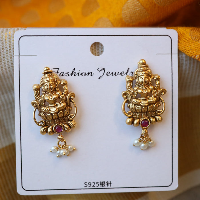 Antique gold temple studd earrings AS444
