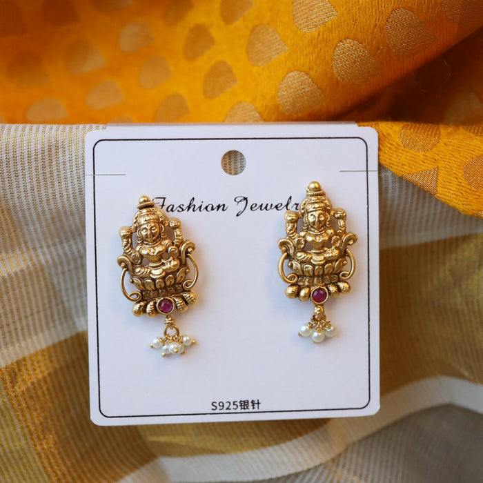 Antique gold temple studd earrings AS444