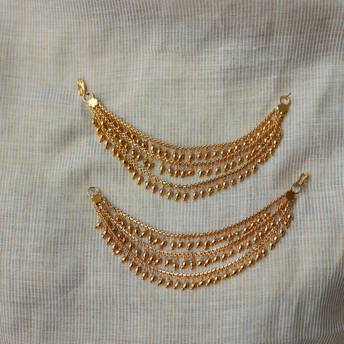 Heritage gold plated white stone pearls earrings HJ00 (Copy) (Copy)