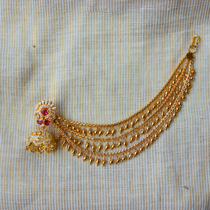 Heritage gold plated white stone pearls earrings HJ00 (Copy) (Copy)