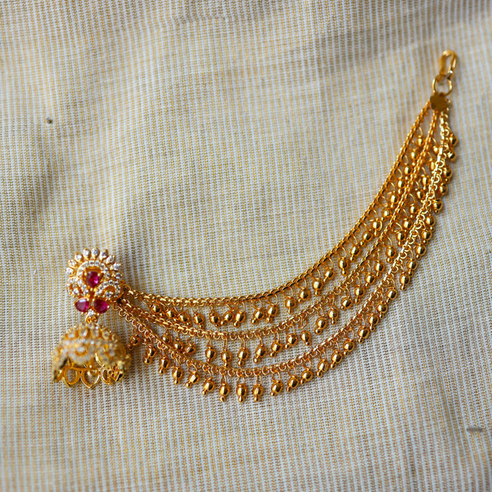 Heritage gold plated white stone pearls earrings HJ00 (Copy) (Copy)