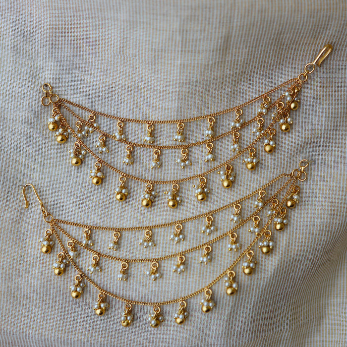 Antique 3 layer pearl mattal ear accessories HM009