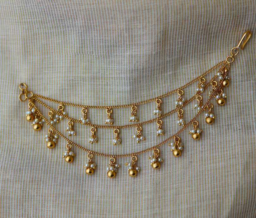 Antique 3 layer pearl mattal ear accessories HM009
