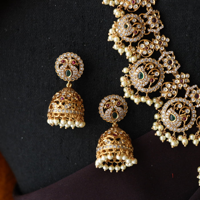 Antique short necklace with earrings 988922