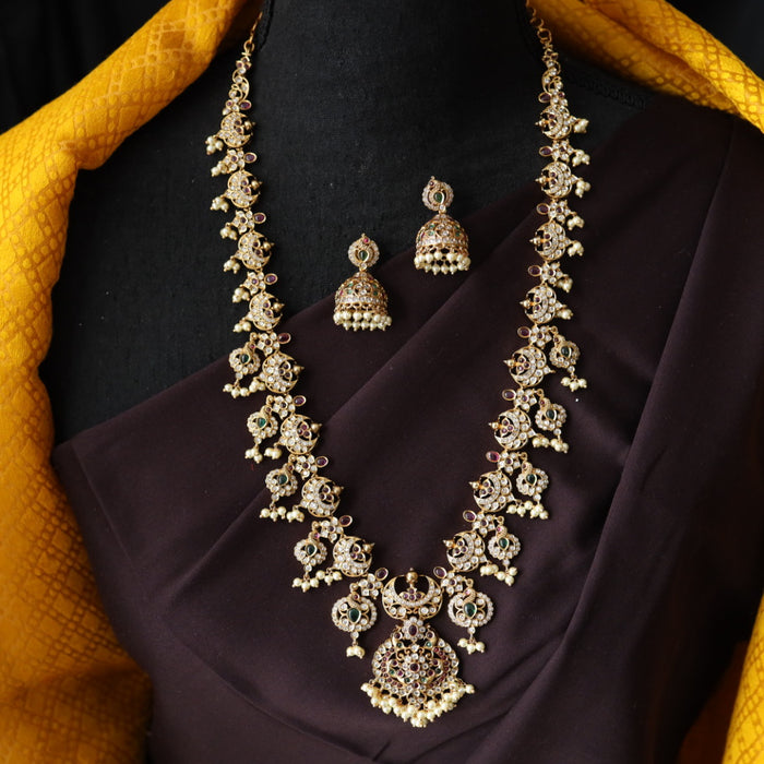 Antique long necklace with earrings / waistchain 988906