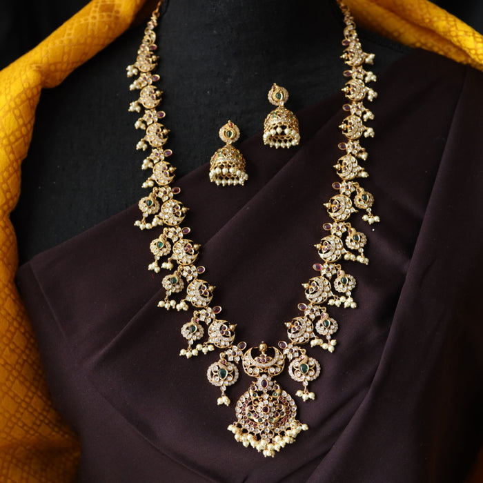 Antique long necklace with earrings / waistchain 988906