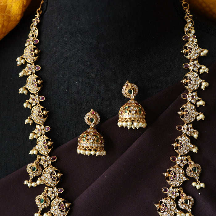 Antique long necklace with earrings / waistchain 988906