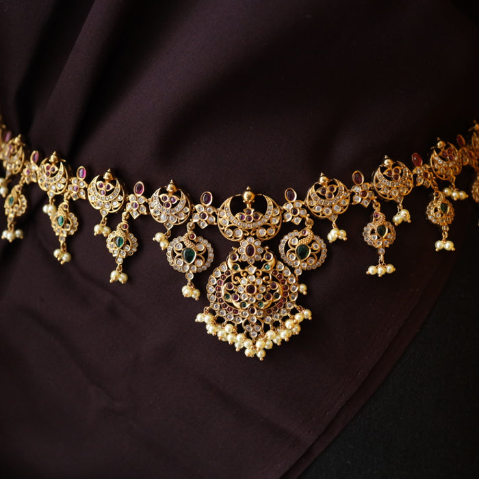 Antique long necklace with earrings / waistchain 988906