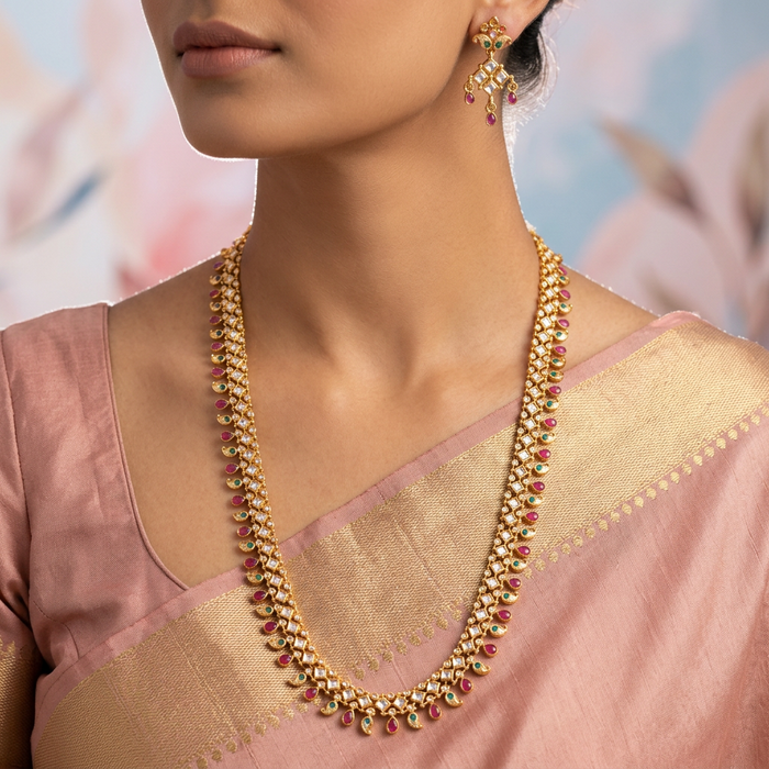 Antique long necklace with earrings LL03035