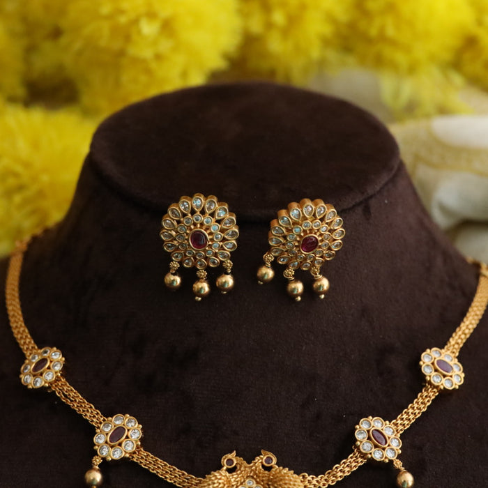 Antique short necklace with earrings 1488108