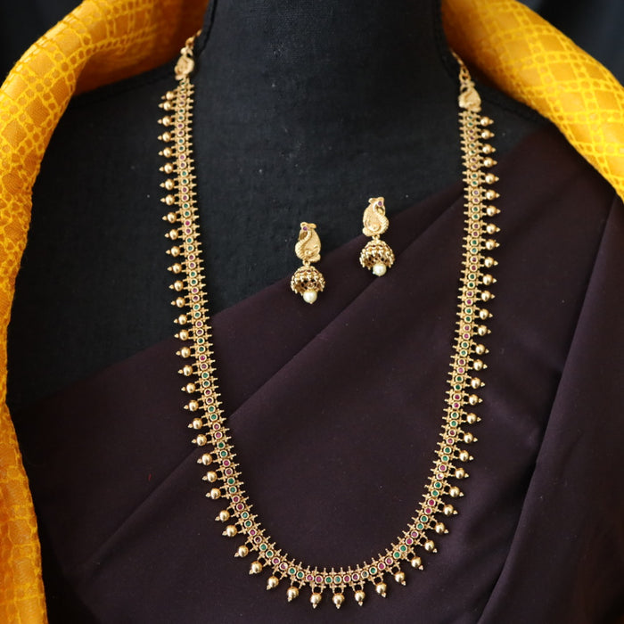 Antique gold long necklace with earrings 988911