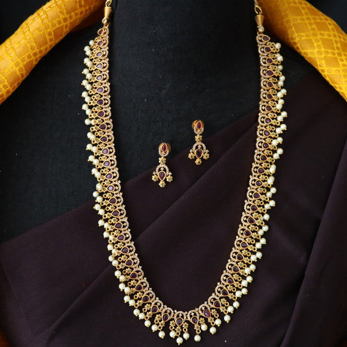 Antique long necklace with earrings/ waistchain 988822