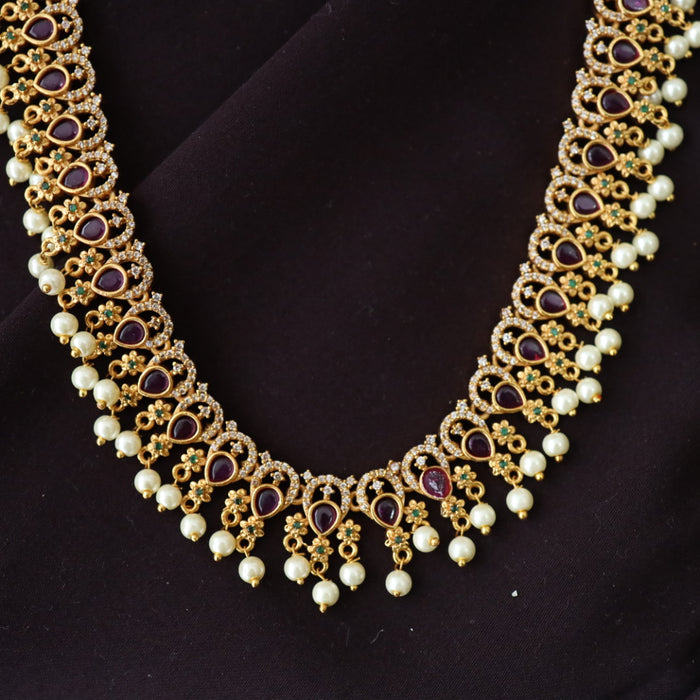 Antique long necklace with earrings/ waistchain 988822