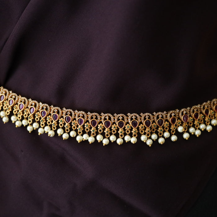 Antique long necklace with earrings/ waistchain 988822