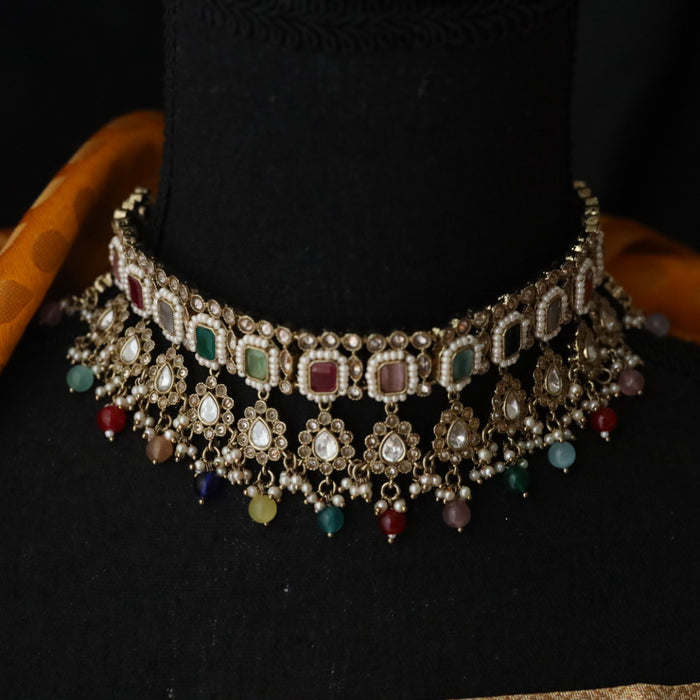 Trendy choker necklace with earrings 1488136