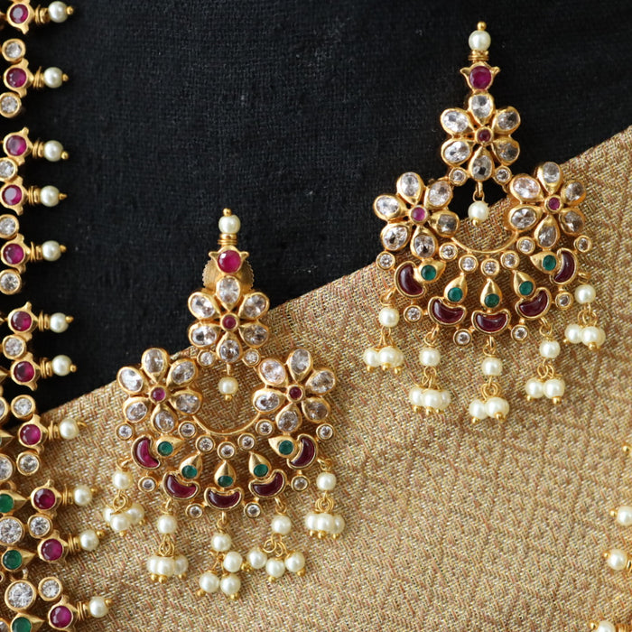 Antique pearl long necklace with earrings 988920 (Copy)