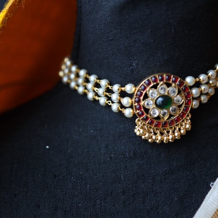 Padmini pearl choker necklace with earrings CCB1356