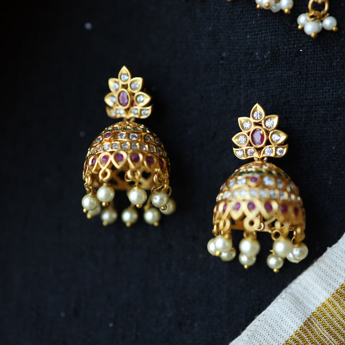 Antique choker necklace with earrings CCB346