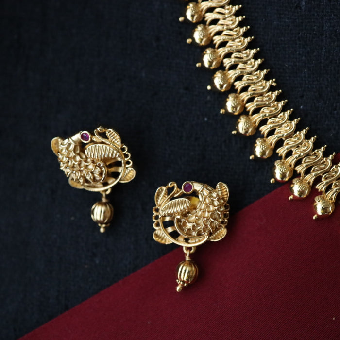 Antique short necklace with earrings 988988922