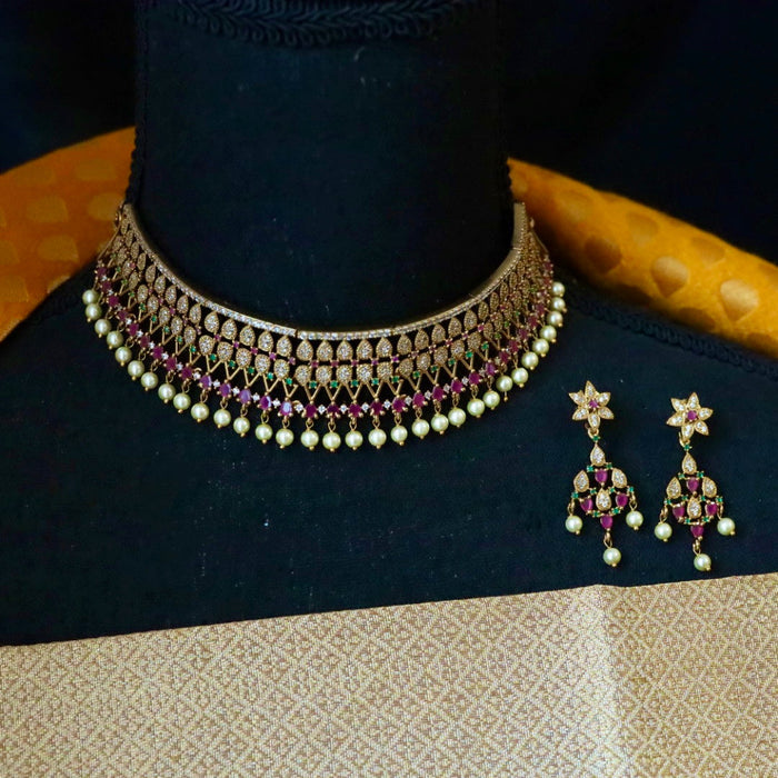 Antique  choker necklace with earrings 14854