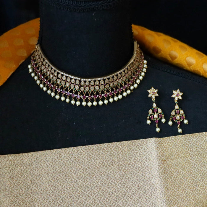 Antique  choker necklace with earrings 14854