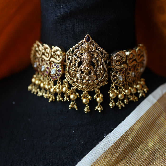Antique temple choker necklace and earrings CCB367