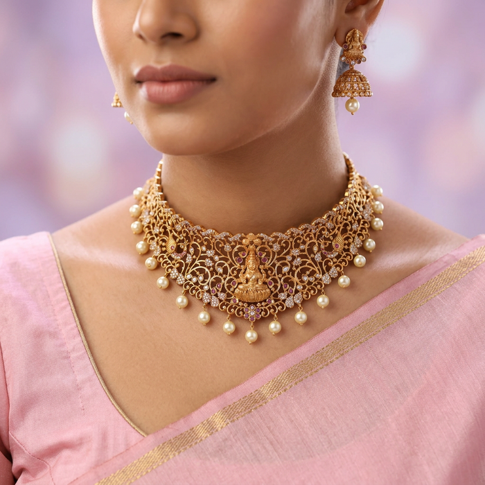 Antique choker necklace with earrings CCB309