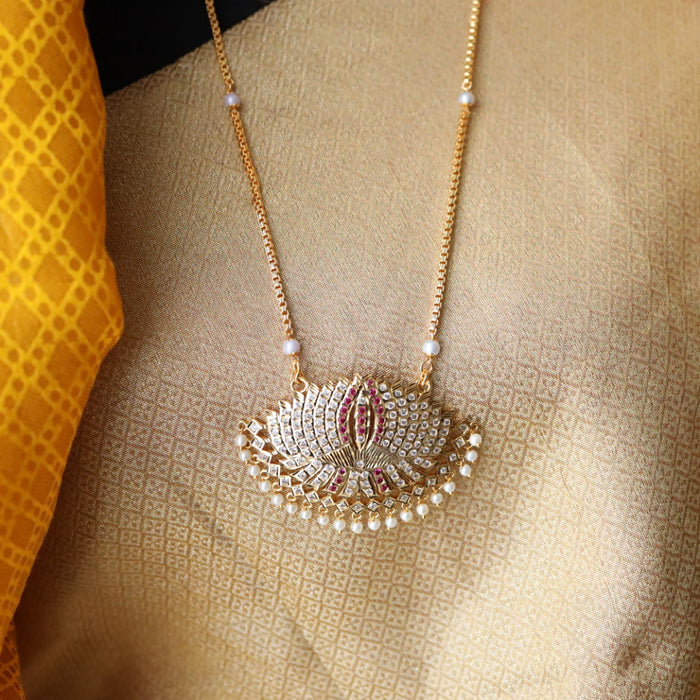 Heritage gold plated padakam long necklace 98890655