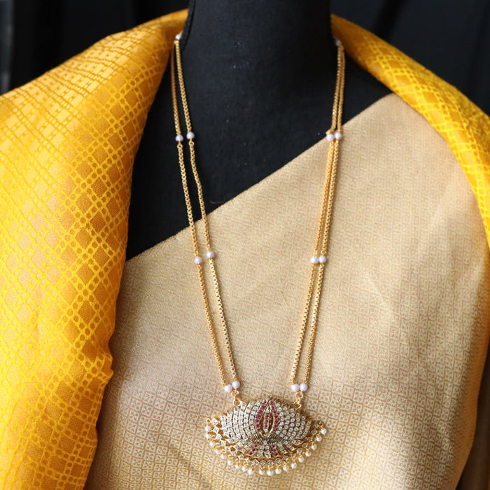 Heritage gold plated padakam long necklace HP003