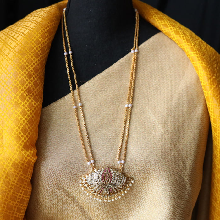 Heritage gold plated padakam long necklace HP003