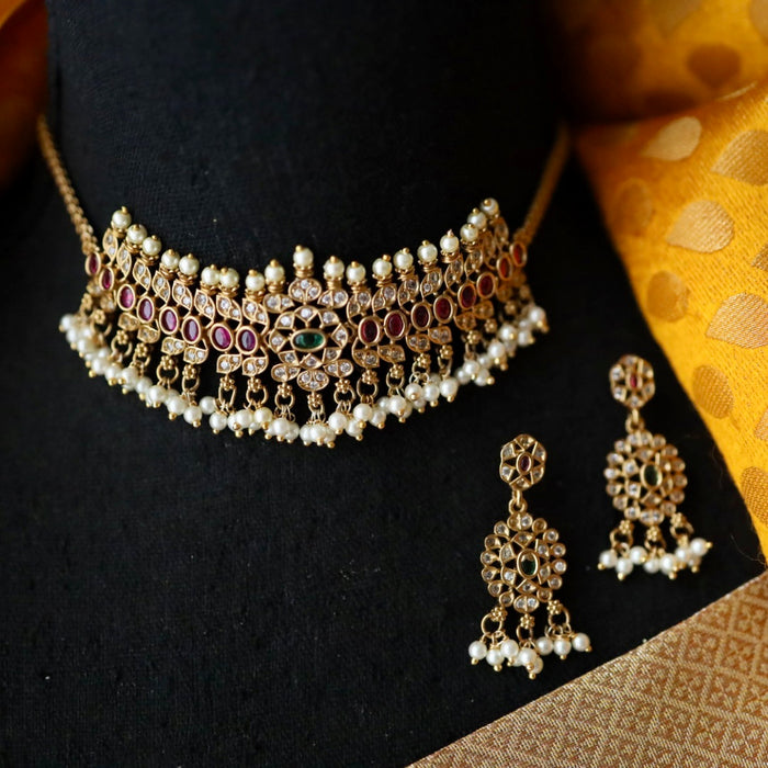 Antique shoker necklace and earrings 46632