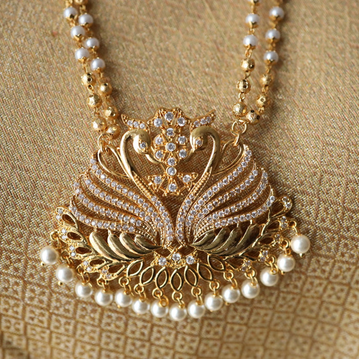 Heritage gold plated padakam long necklace 9889552