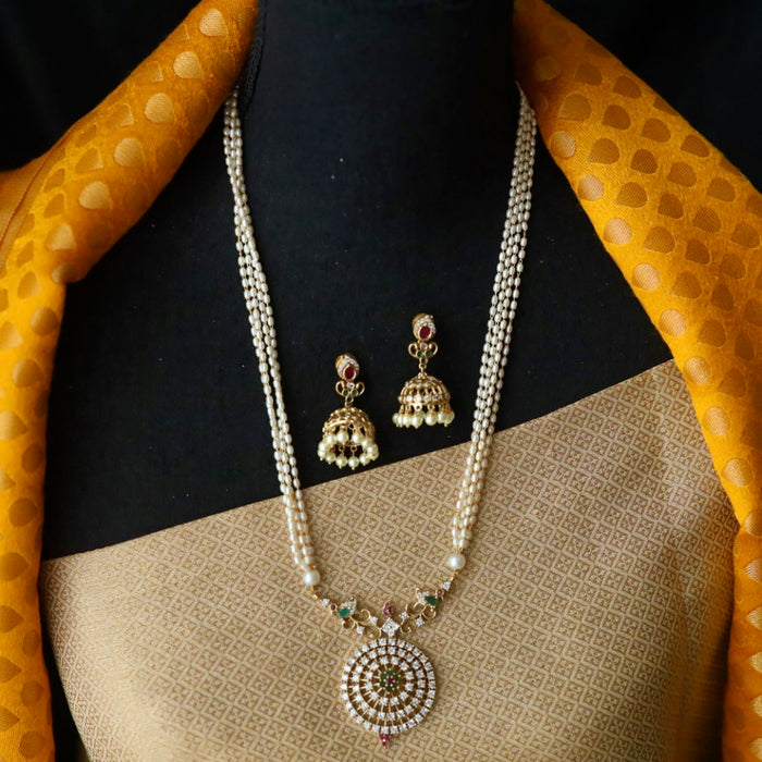 Antique Padmini pearl long necklace and earrings 466373