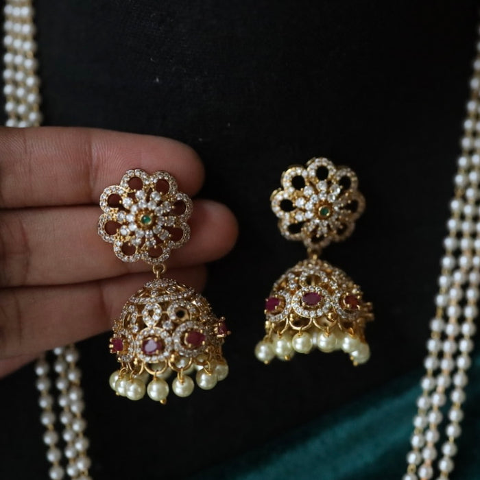 Antique Padmini pearl long necklace and earrings 466372