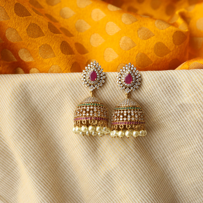 Antique multi stone jumka earring AJ27