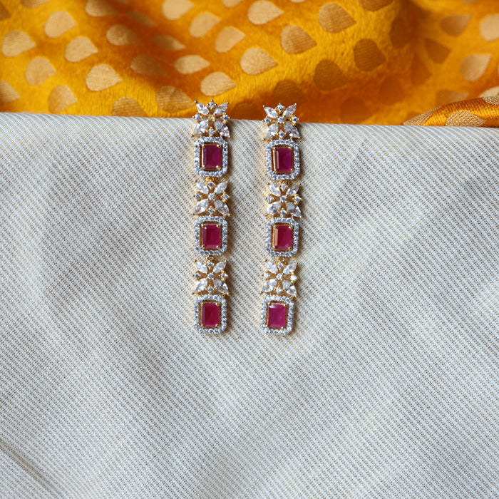 CZ white stone drop earring AD2290