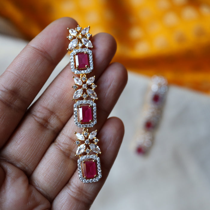 CZ white stone drop earring AD2290