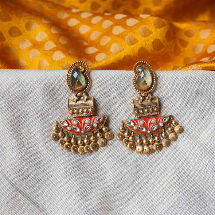 Antique gold drop earring AD291