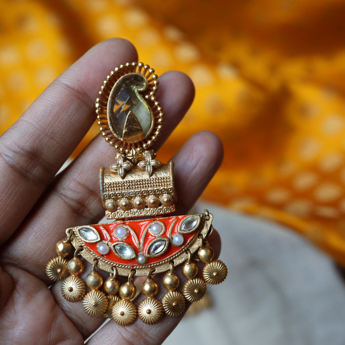 Antique gold drop earring AD291