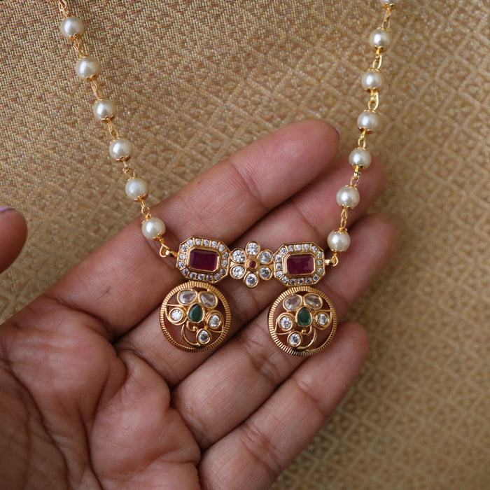 PADMINI pearl long necklace with earrings 75550