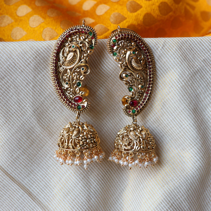 Antique temple jumka earrings AJ644
