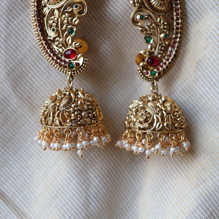 Antique temple jumka earrings AJ644
