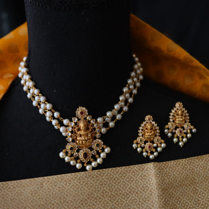 PADMINI pearl choker necklace with earrings 177068