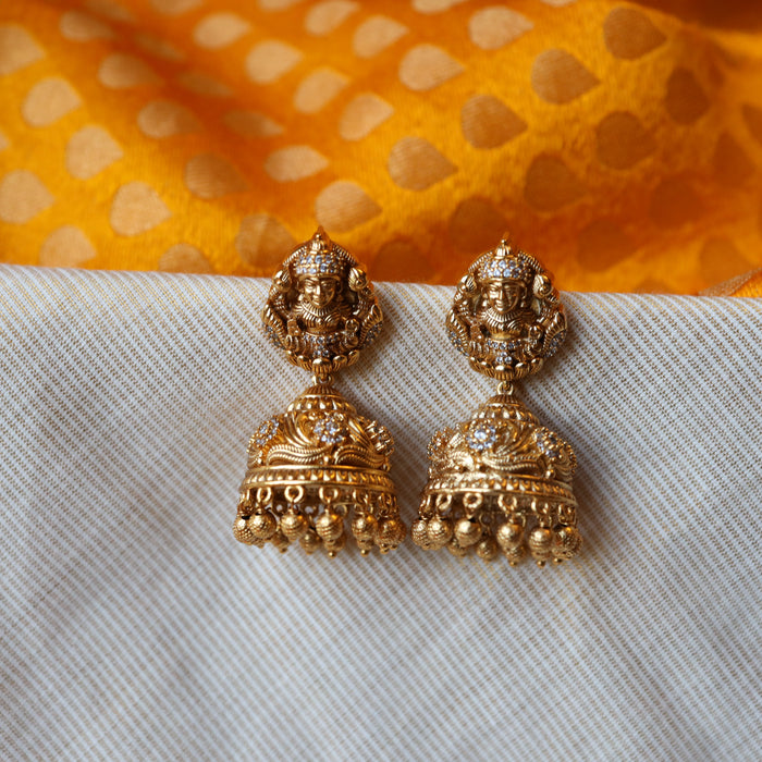 Antique white stone jumka earrings AJ434