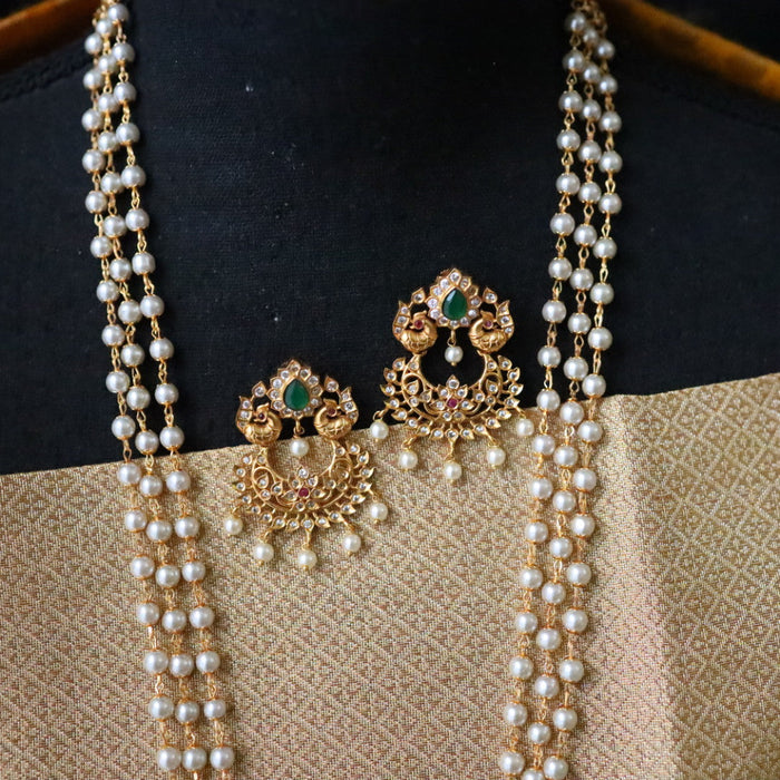 PADMINI pearl long necklace with  earrings 15726