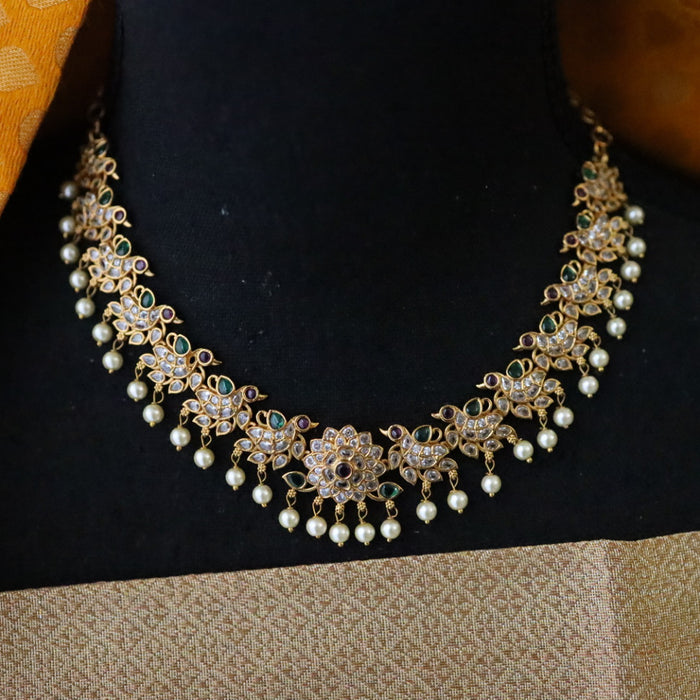 Antique short necklace with earrings 164852