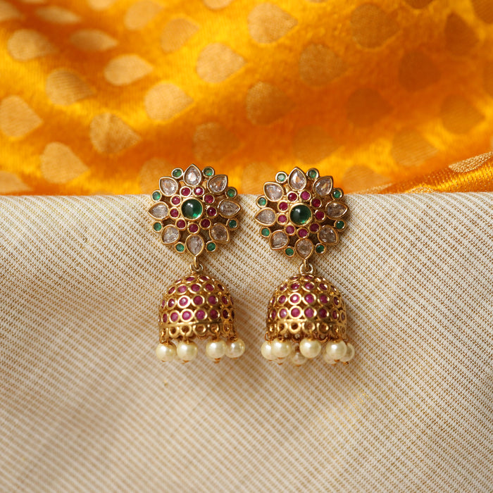 Antique ruby stone Jumka earrings AJ167