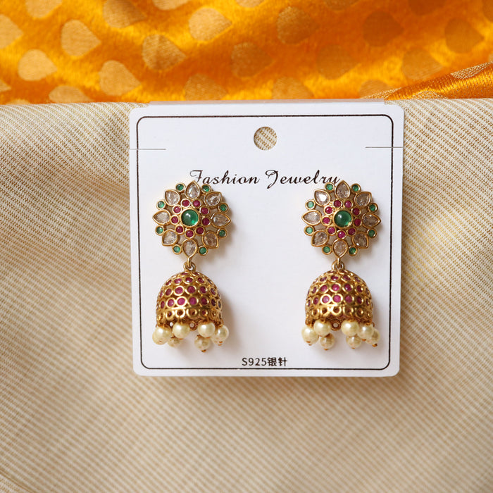 Antique ruby stone Jumka earrings AJ167